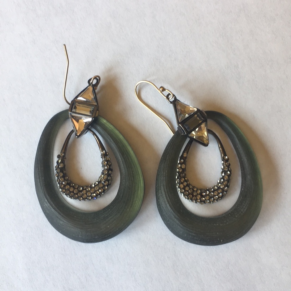 Alexis Bittar Green Lucite Dangle Earrings